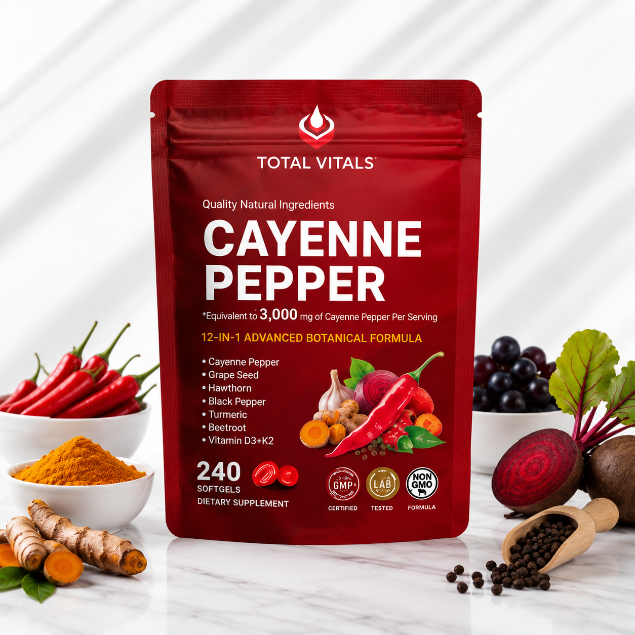 Total Vitals Cayenne Pepper Softgels