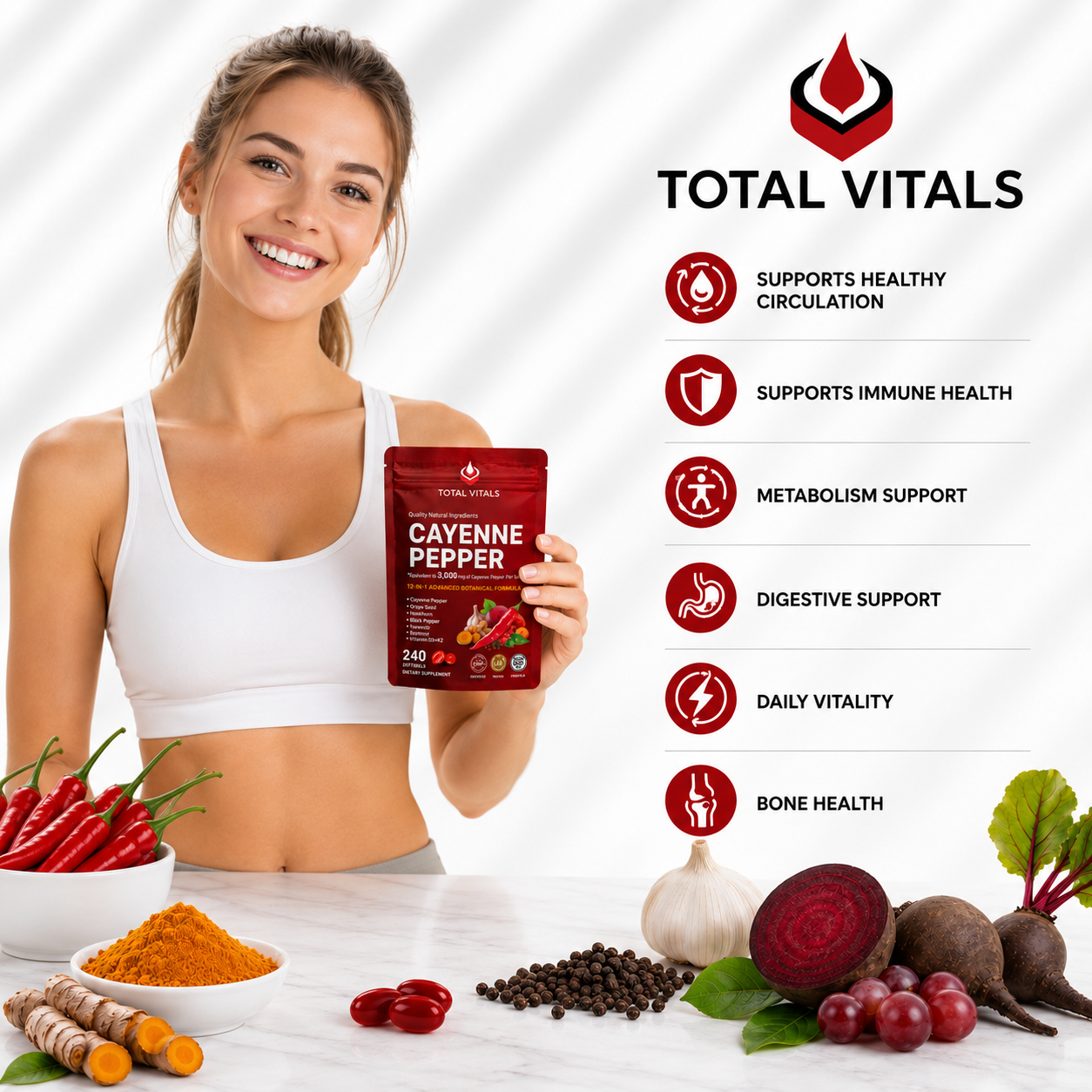 Total Vitals Cayenne Pepper Softgels