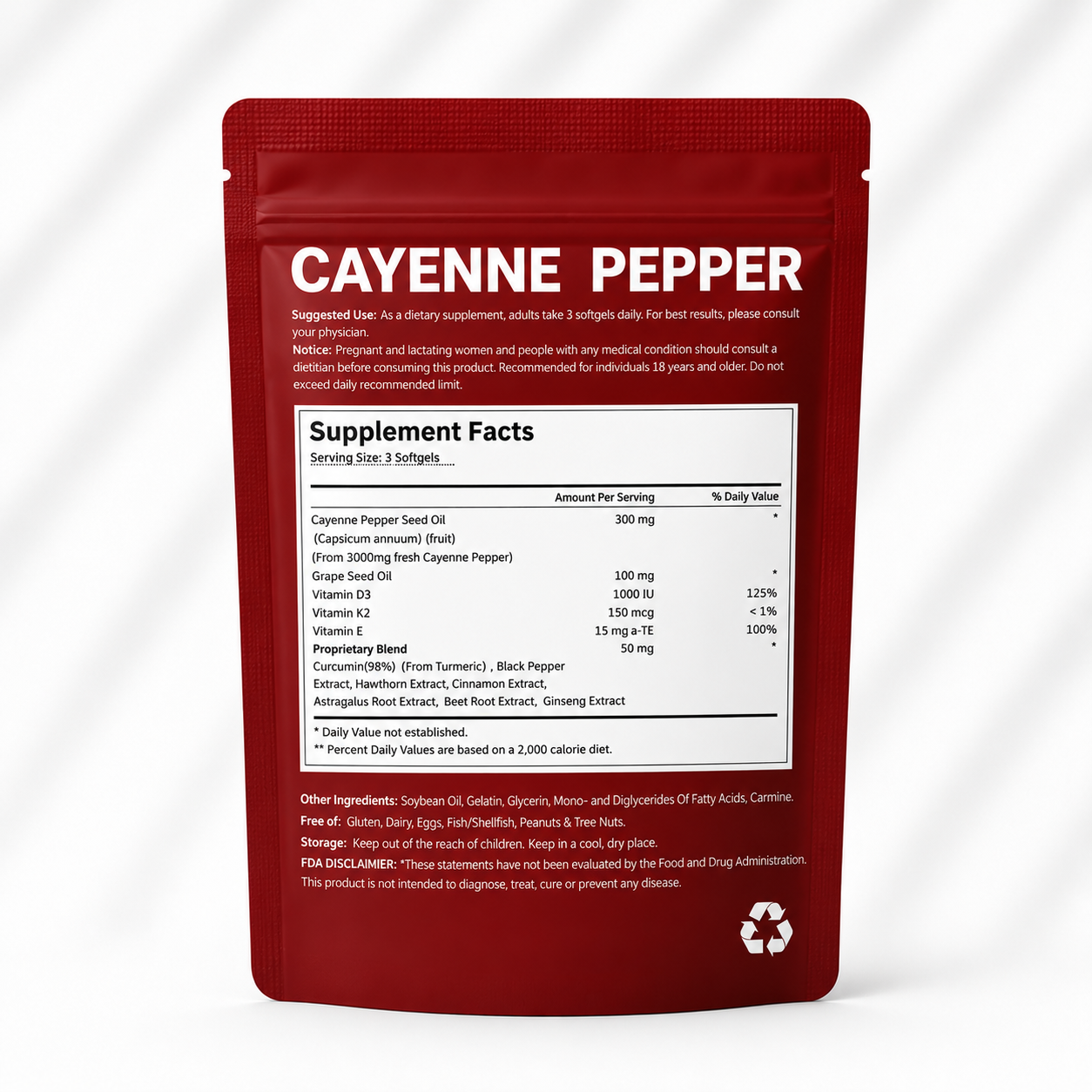 Total Vitals Cayenne Pepper Softgels